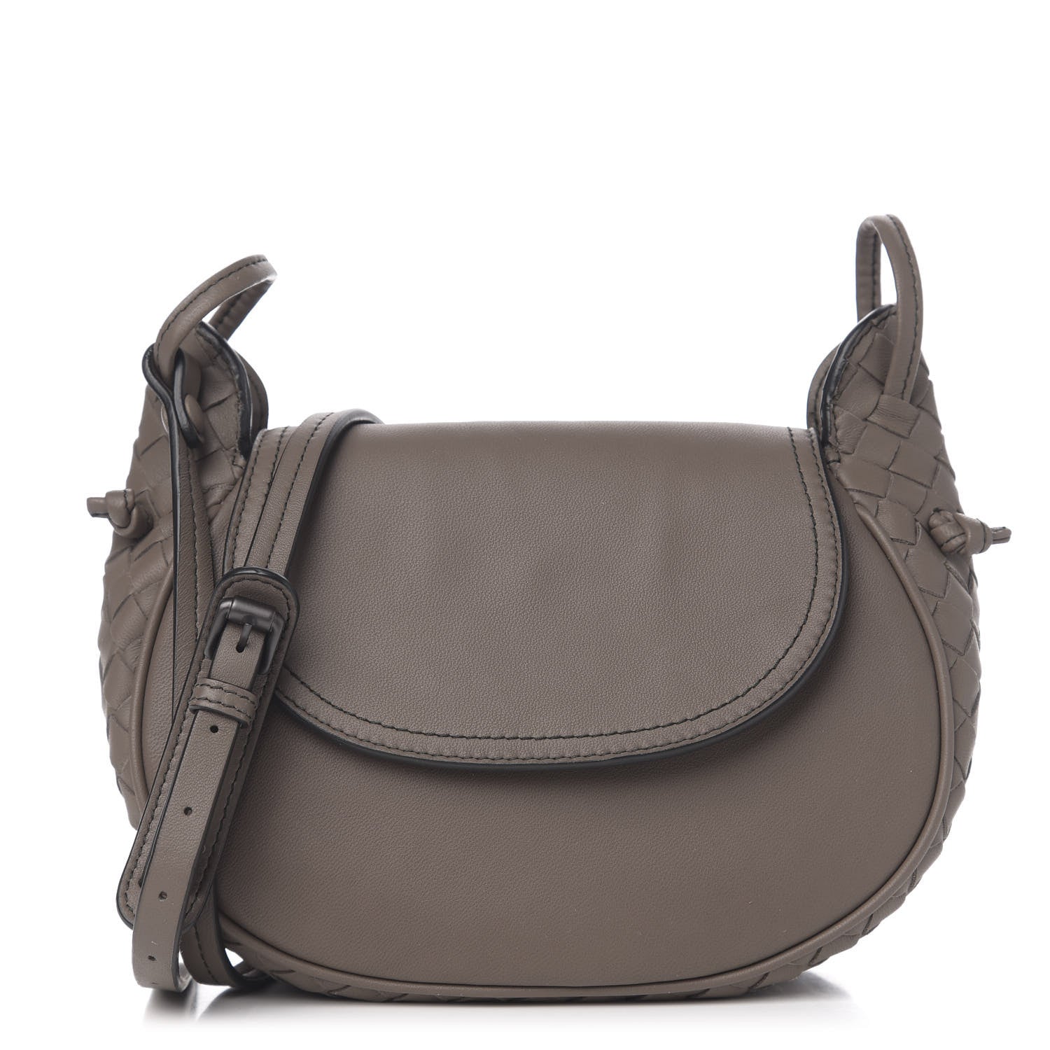 Bottega Veneta Nappa Intrecciato Small Nodini Flap Crossbody Steel 1 of 9