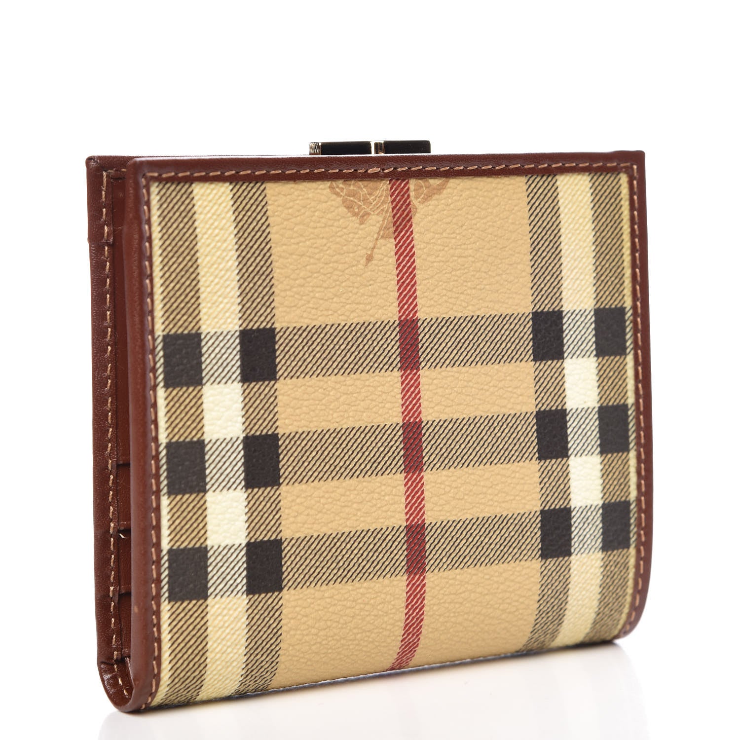 Burberry Haymarket Check French Wallet Brown 3 of 8