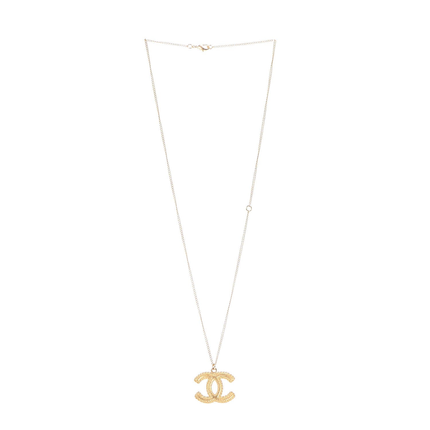 Chanel CC Necklace Matte Gold 3 of 6