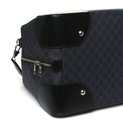 Gucci GG Supreme Monogram Azalea Calfskin Retro Interlocking G Large Duffle Bag Black Grey 7 of 8