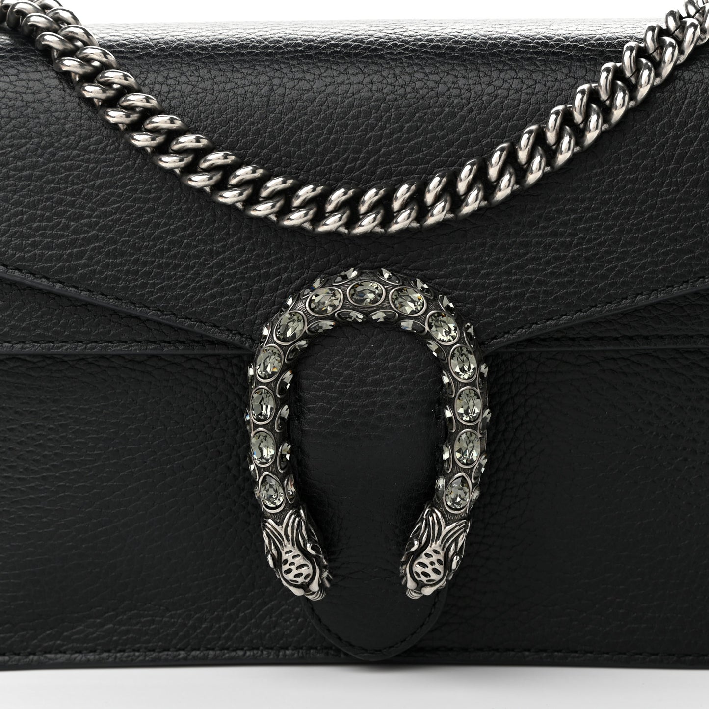 Pebbled Calfskin Small Dionysus Shoulder Bag Black
