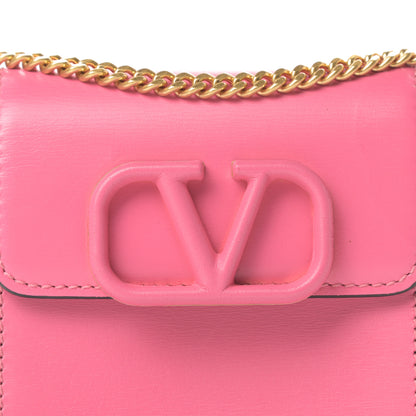 Valentino Garavani Smooth Calfskin Vlogo Compact Wallet with Chain Feminine Pink 7 of 10