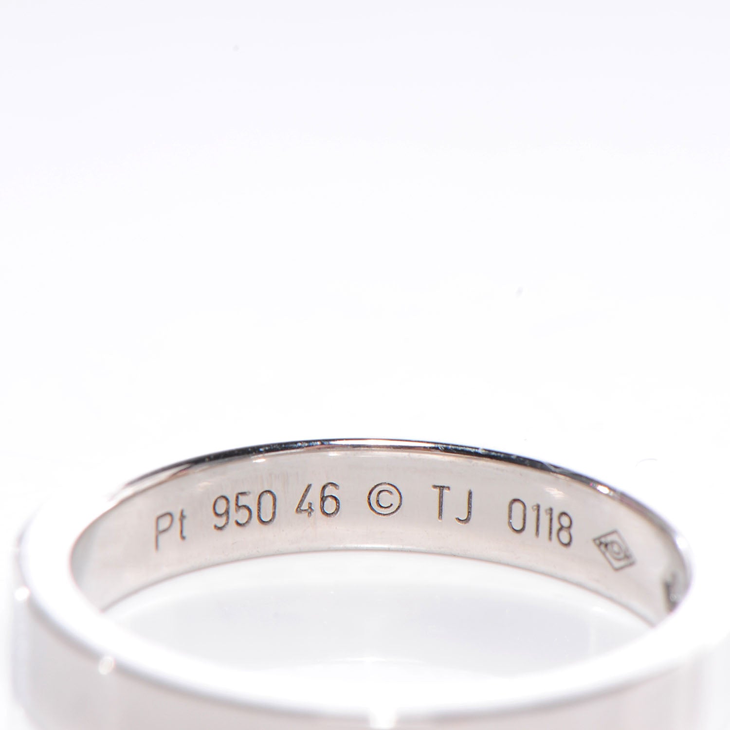 Cartier Platinum Diamond 3mm C De Wedding Band Ring 46 3.75 3 of 5