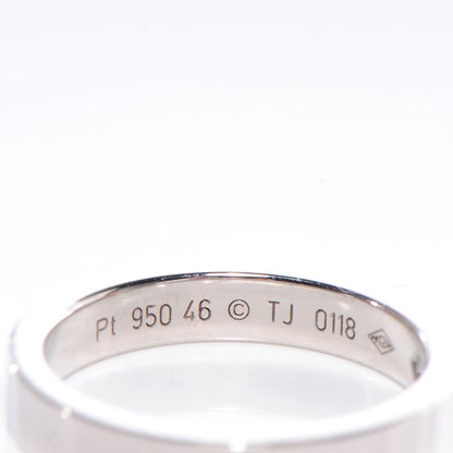 Cartier Platinum Diamond 3mm C De Wedding Band Ring 46 3.75 3 of 5