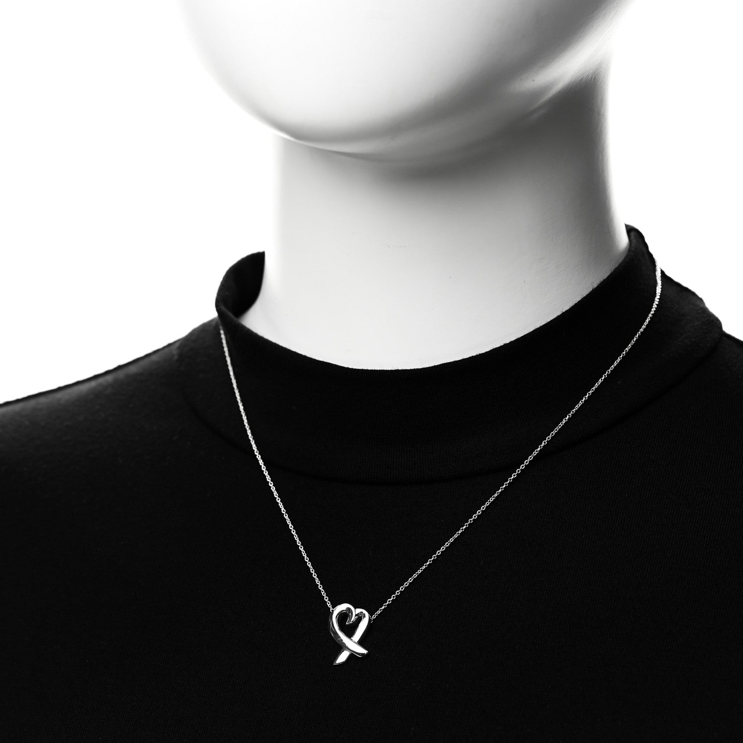 Tiffany Sterling Silver Paloma Picasso Loving Heart Pendant Necklace 2 of 7