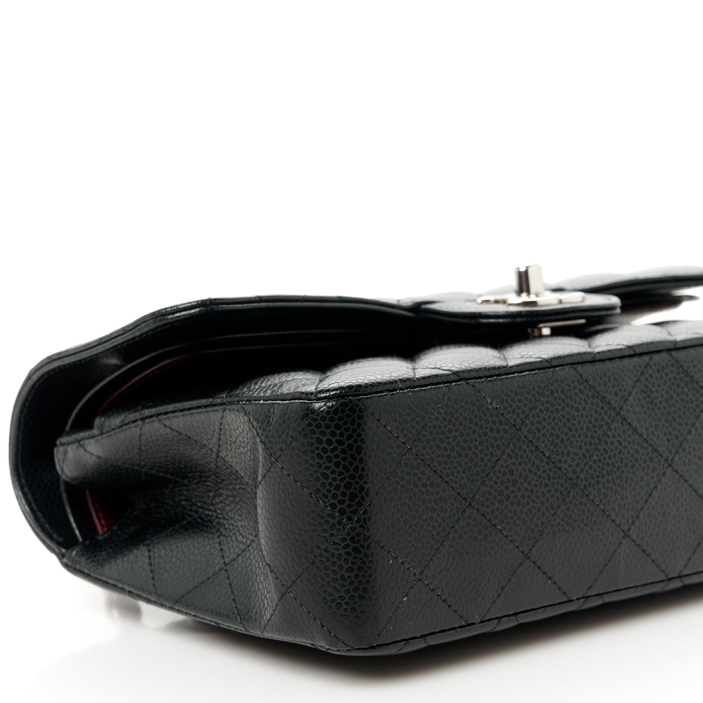 Caviar Quilted Small Double Flap Black