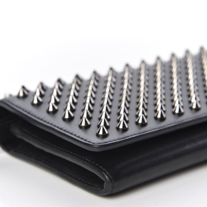 Christian Louboutin Calfskin Macaron Spiked Flap Wallet Black 5 of 9