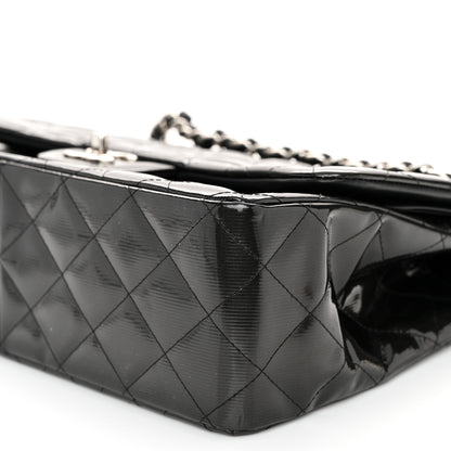 Chanel Striated Patent Quilted Jumbo Double Flap Black 10 of 10