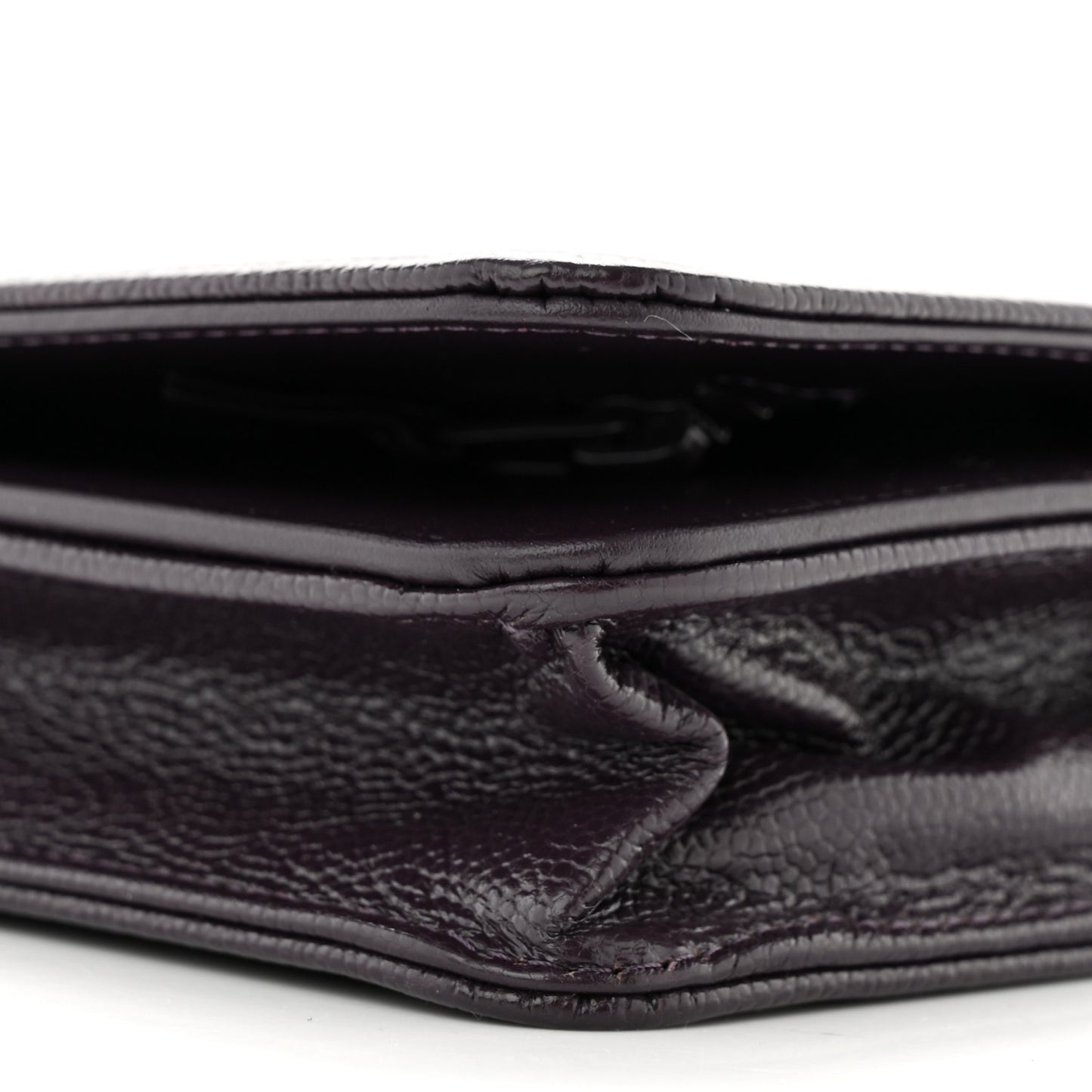 Caviar Quilted Boy Wallet On Chain WOC Dark Purple