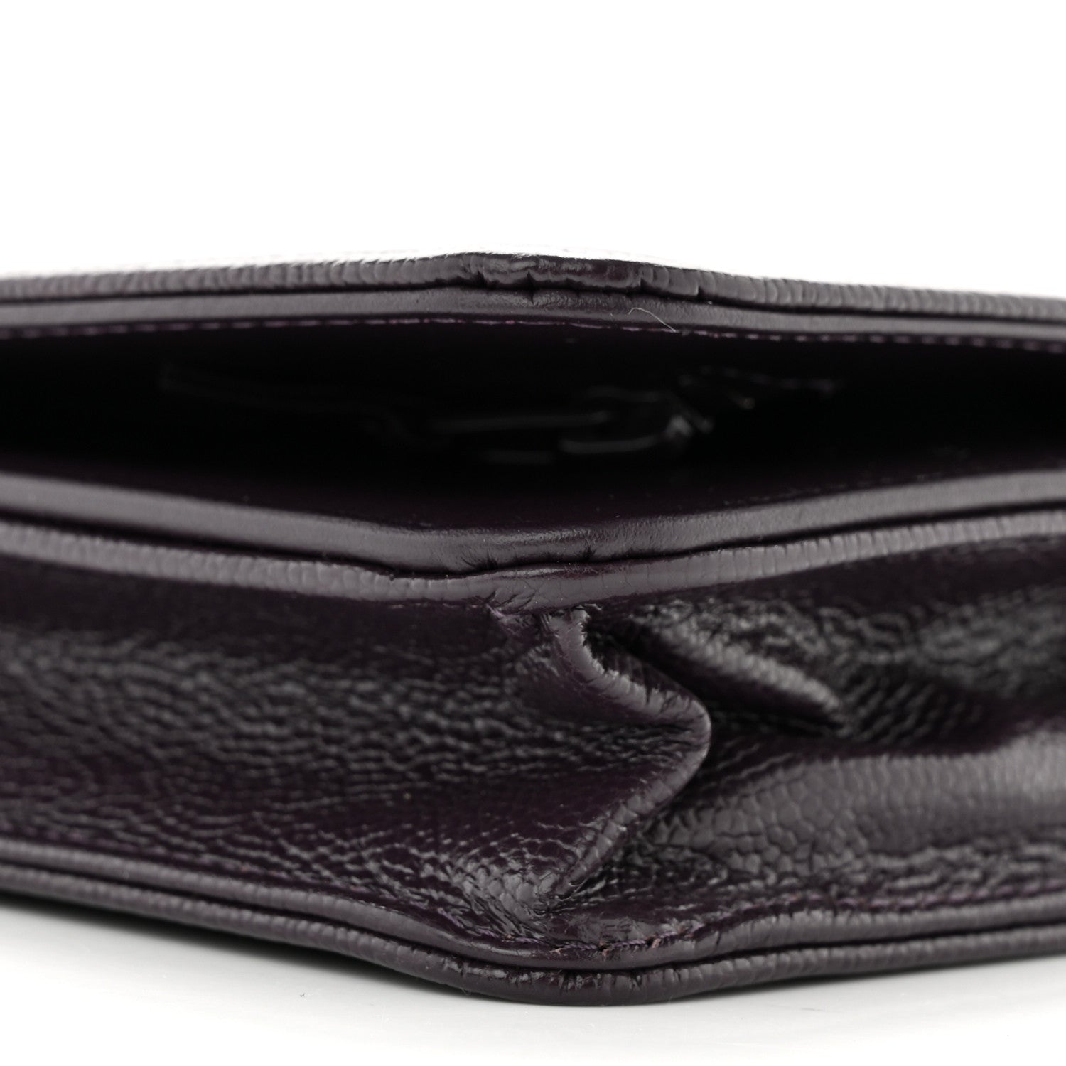 Chanel Caviar Quilted Boy Wallet On Chain WOC Dark Purple 10 of 12
