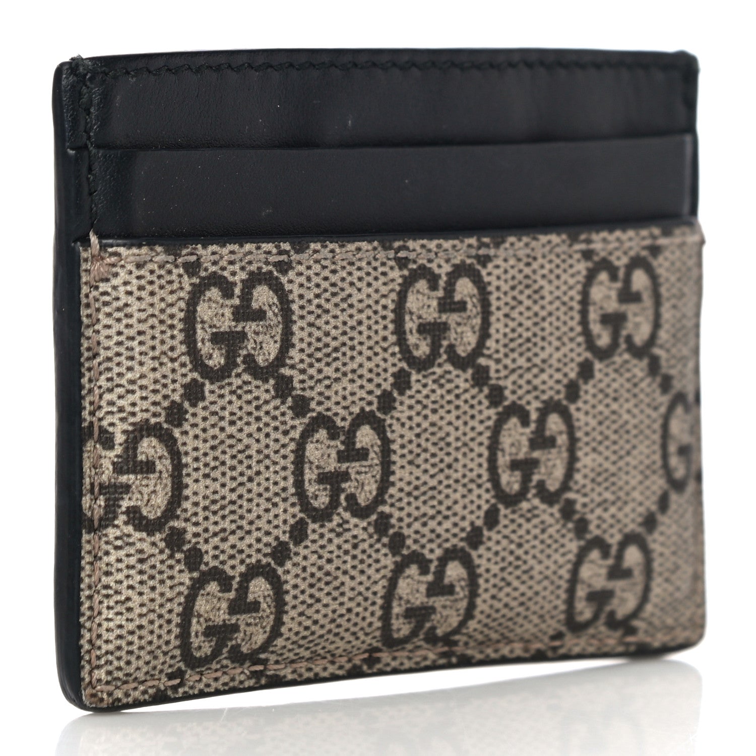 Gucci GG Supreme Monogram Kingsnake Card Holder Beige Black 3 of 14