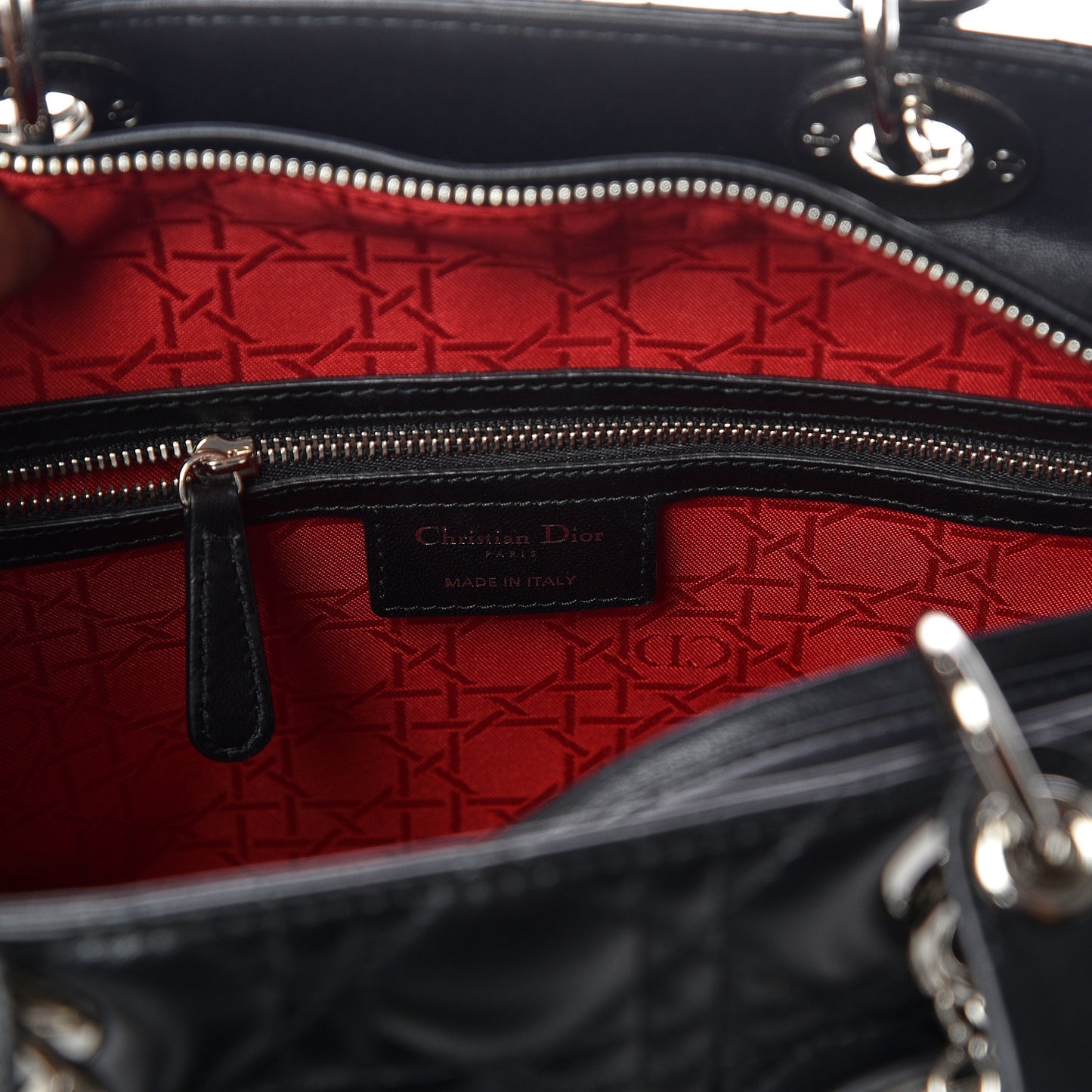 Lambskin Cannage Large Lady Dior Black