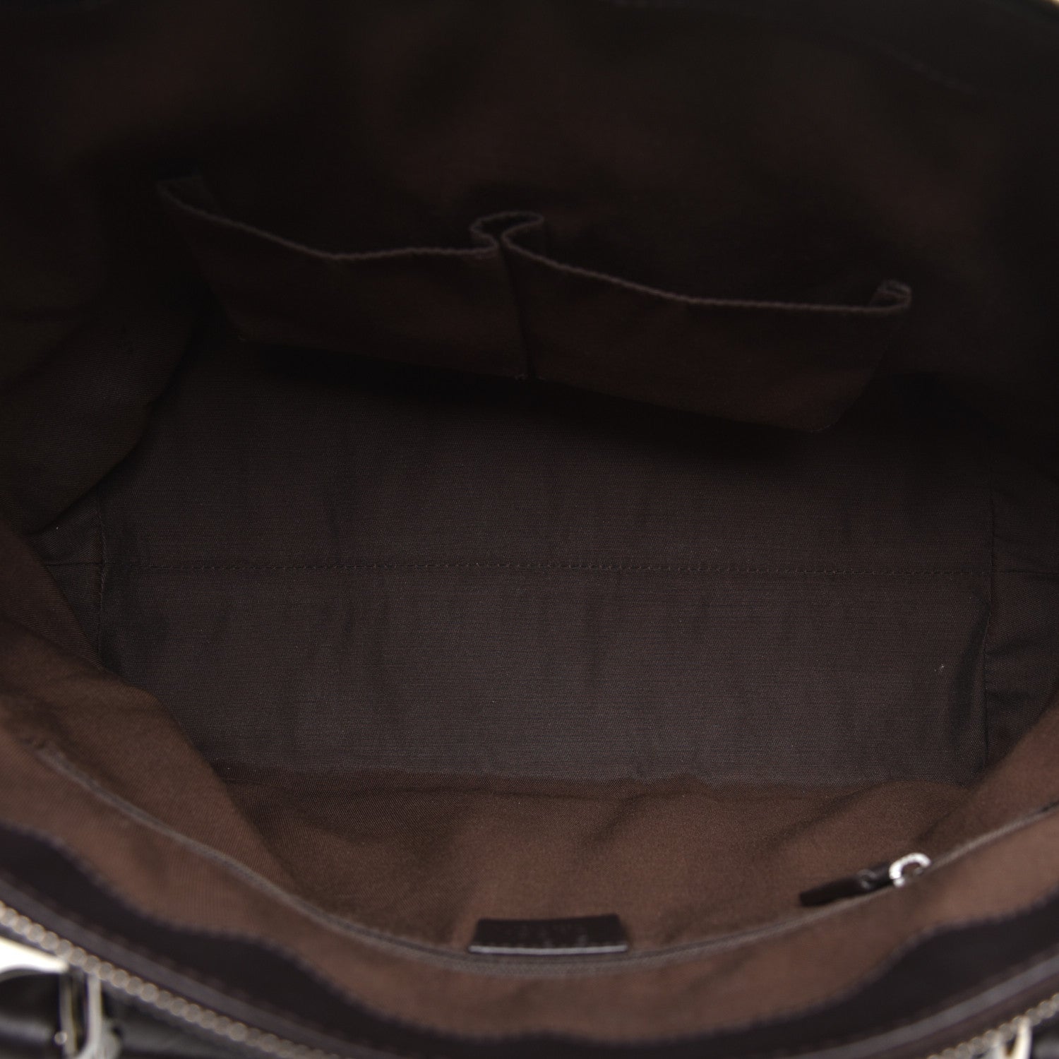 Gucci Guccissima Medium GG Charm Dome Satchel Dark Brown 5 of 9
