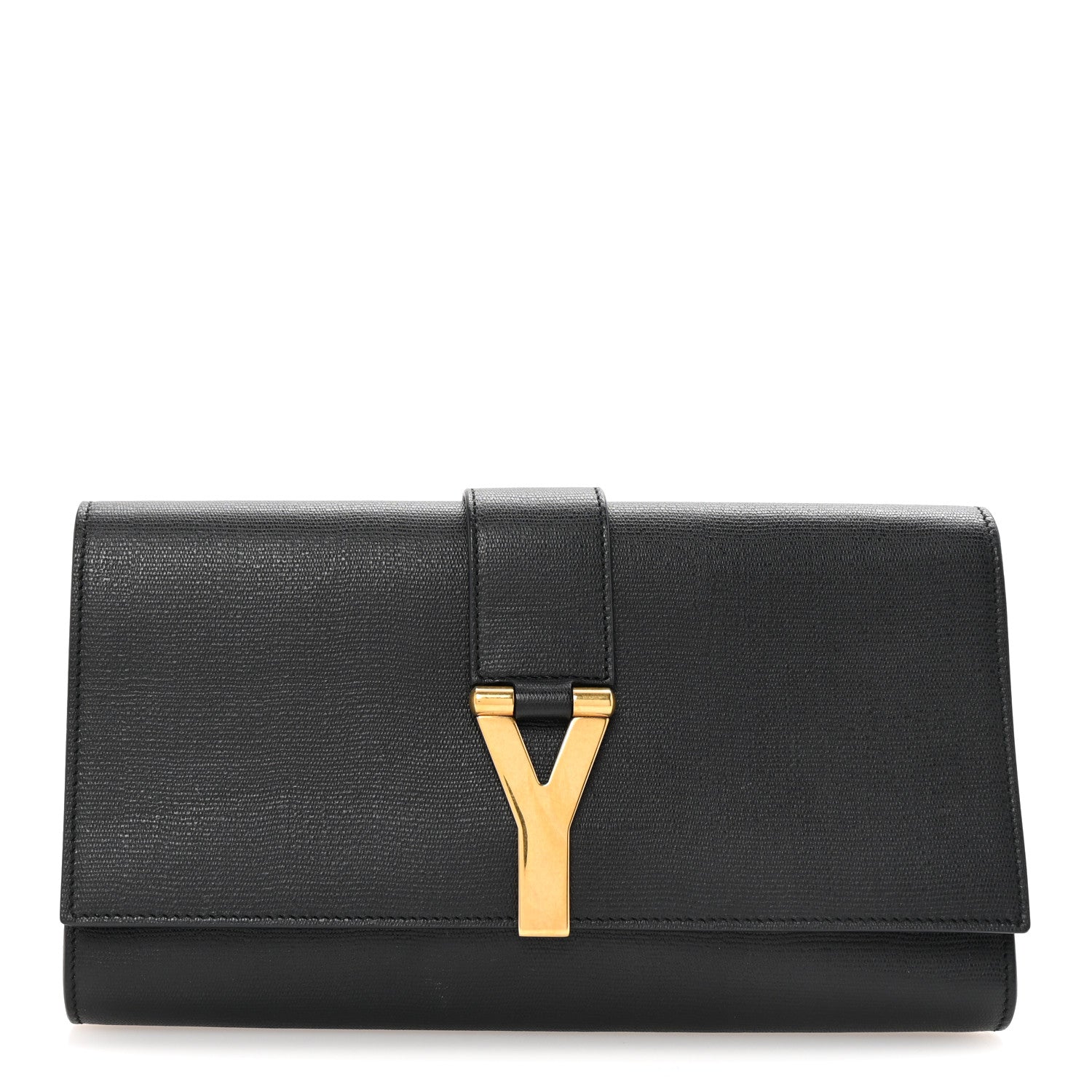 Saint Laurent Textured Calfskin Classic Y Ligne Clutch Black 1 of 6