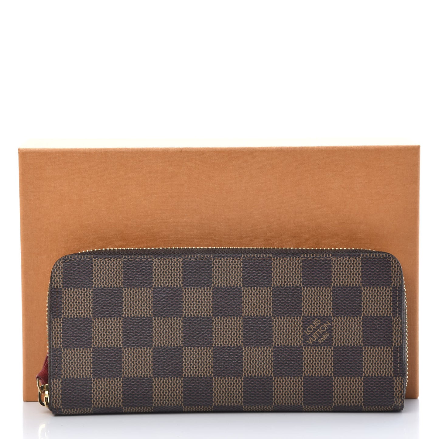 Damier Ebene Clemence Wallet Cherry