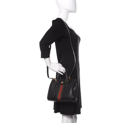 Gucci Textured Calfskin Web Small Ophidia Tote Bag Black 2 of 10