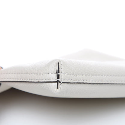 Gucci Pebbled Calfskin Medium Logo Portfolio Clutch White 8 of 9