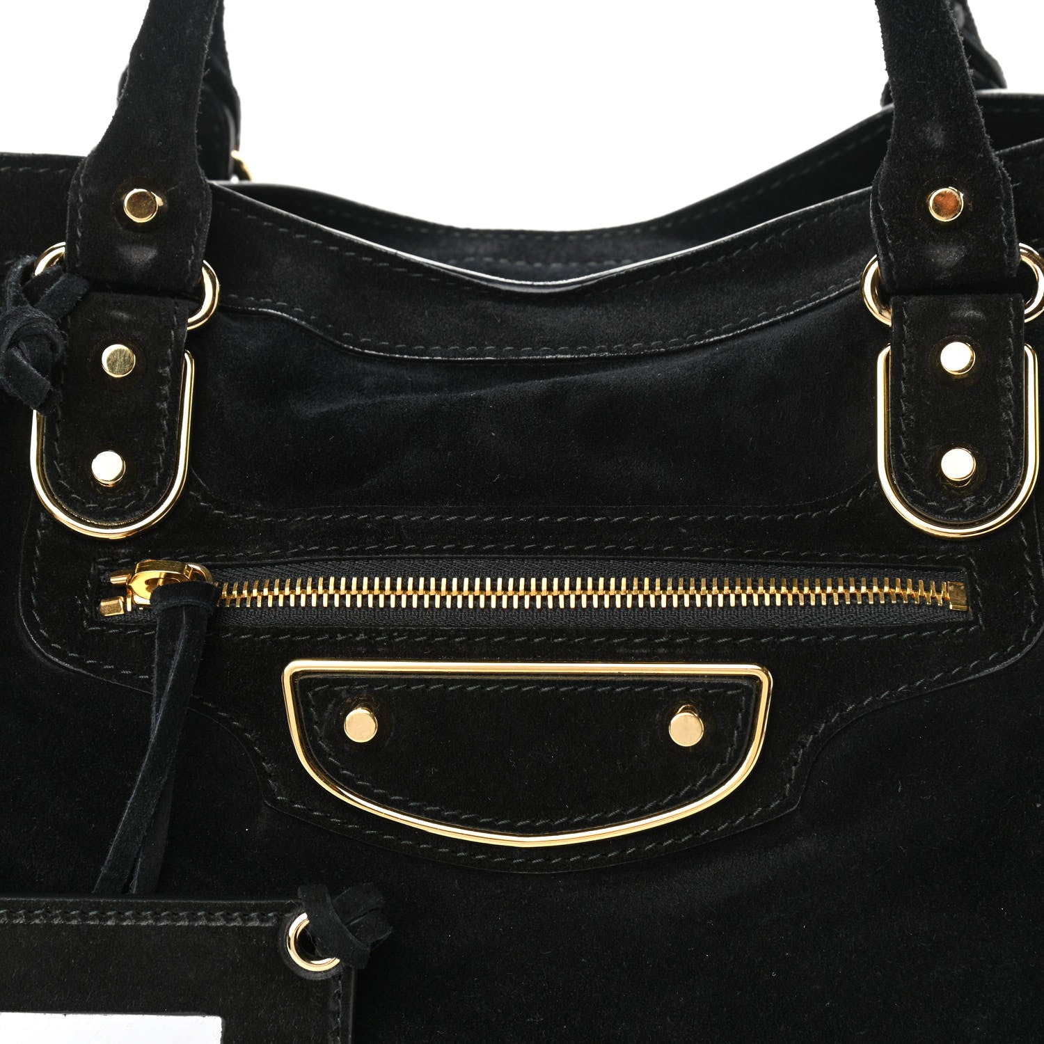 Balenciaga Baby Daim Gold Metallic Edge Hardware City Black 7 of 9