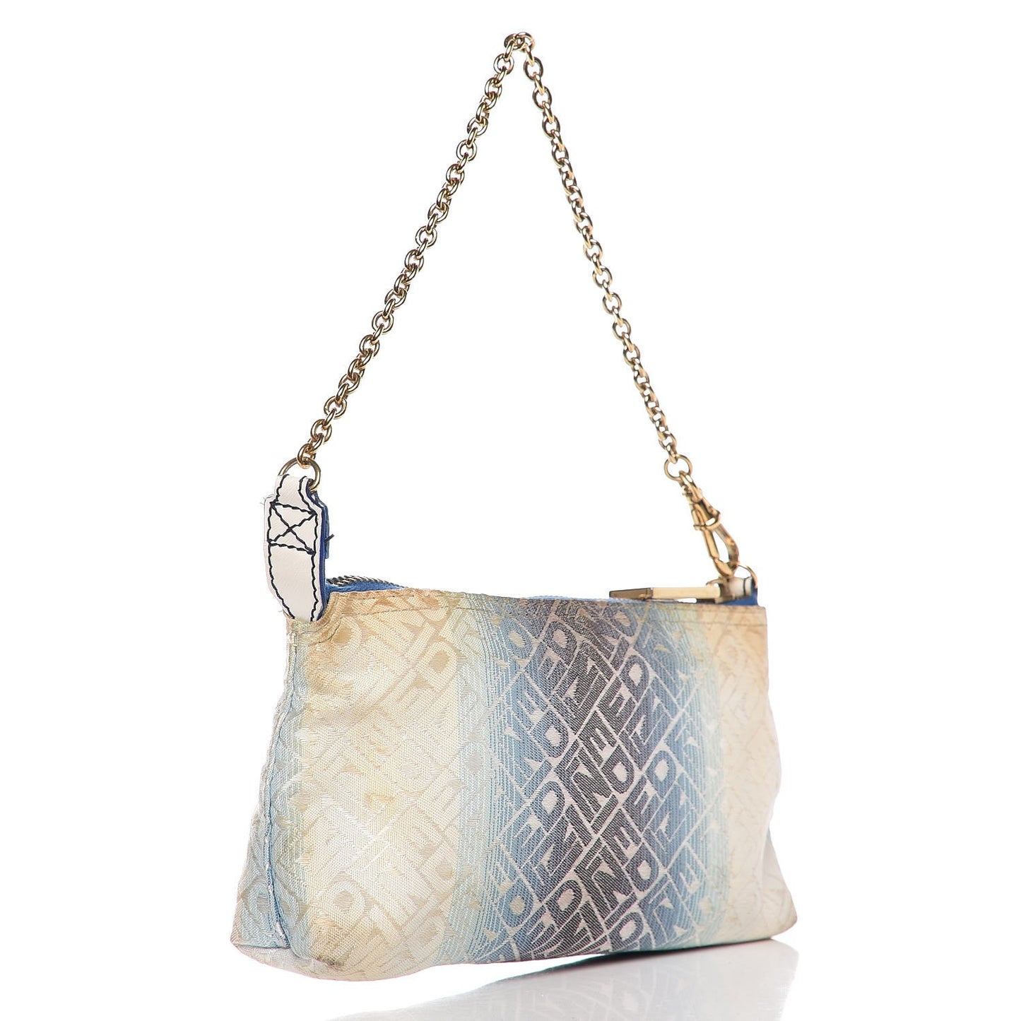 Canvas Ombre Logo Chain Strap Pochette Blue White