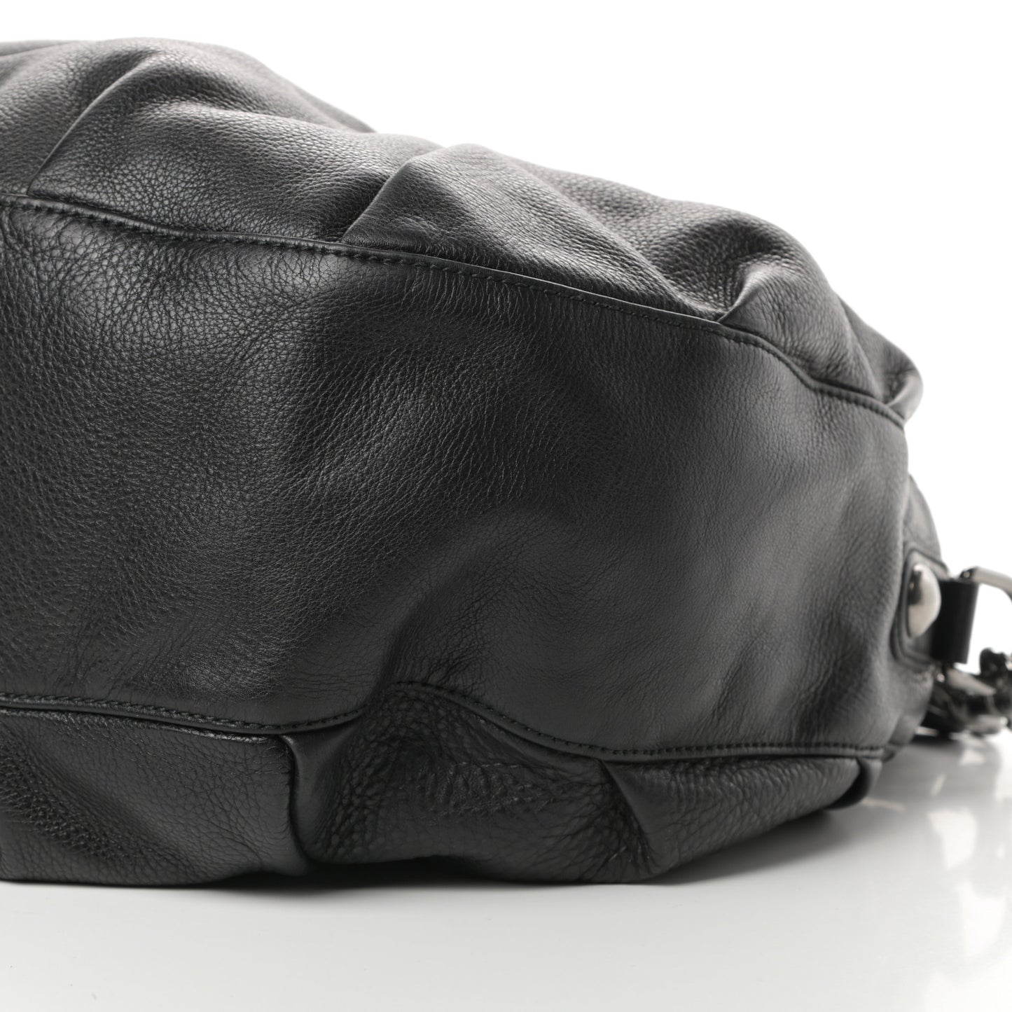 Pebbled Calfskin Medium Icon Bit Shoulder Bag Black