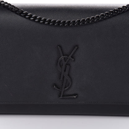 Saint Laurent Grain De Poudre Medium Classic Monogram Kate Satchel Black 10 of 10