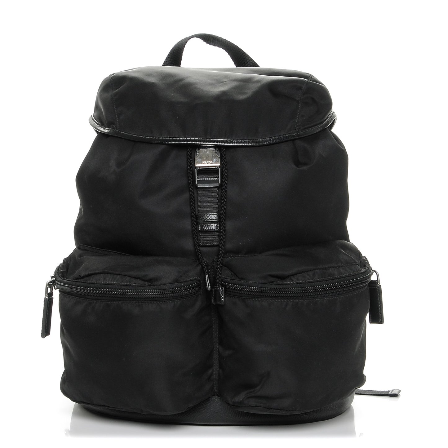Nylon Vela Single Buckle Backpack Black