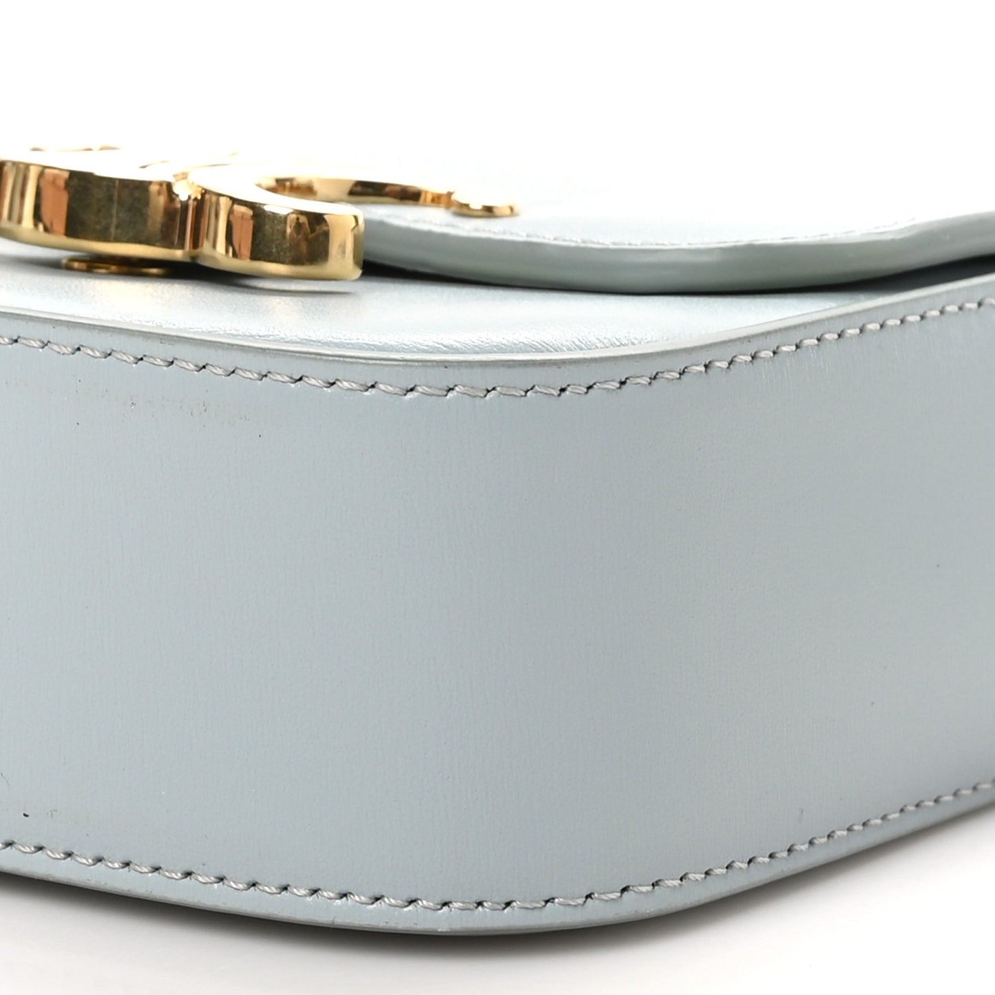 Shiny Calfskin Mini Triomphe Ice Blue