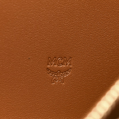MCM Visetos Large Zip Around Wallet Cognac 6 of 8