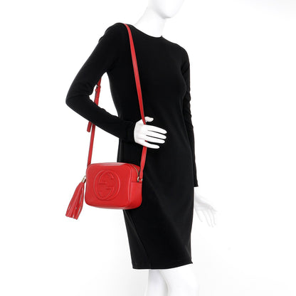 Gucci Pebbled Calfskin Small Soho Disco Bag Tabasco Red 2 of 7