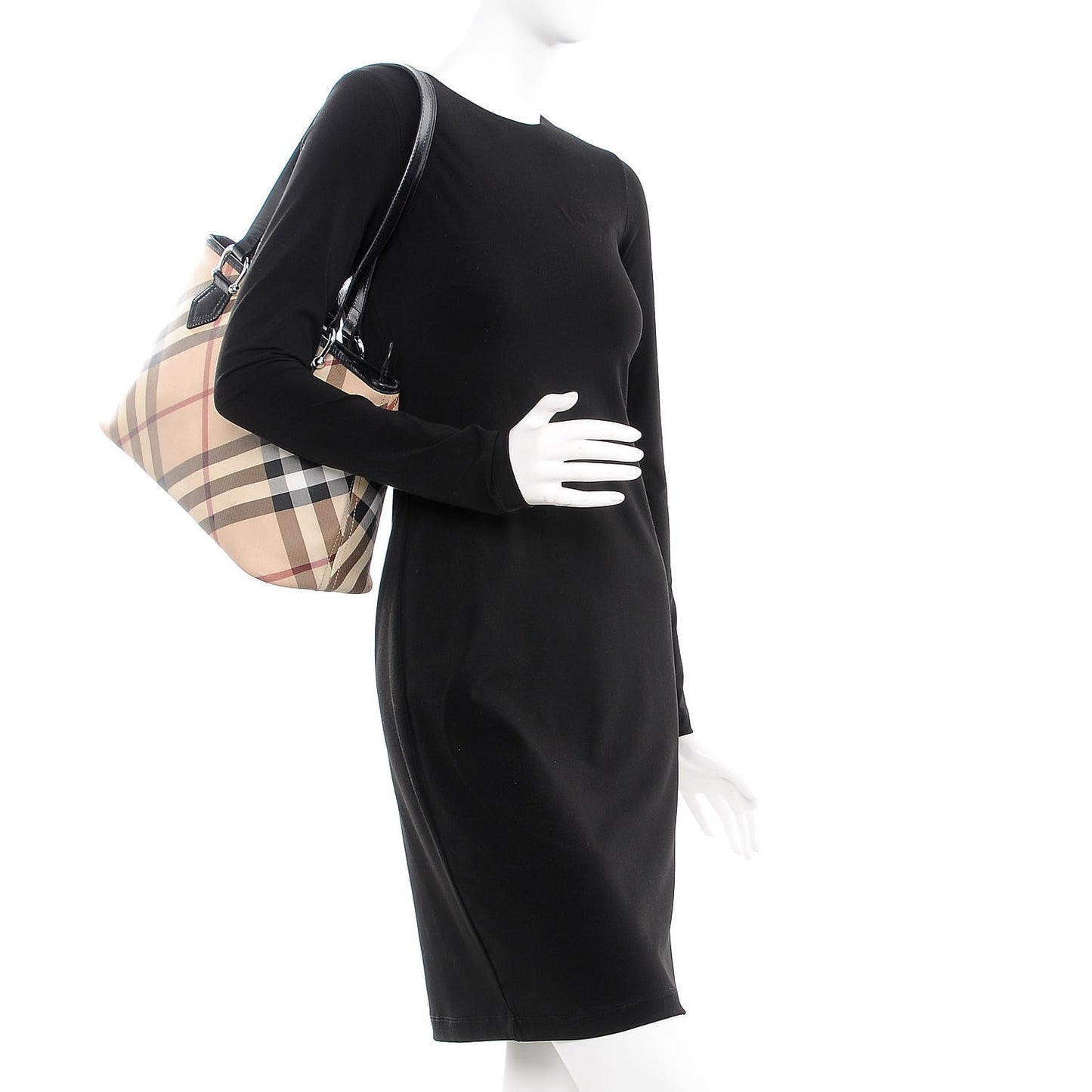 Patent Supernova Check Tote Black