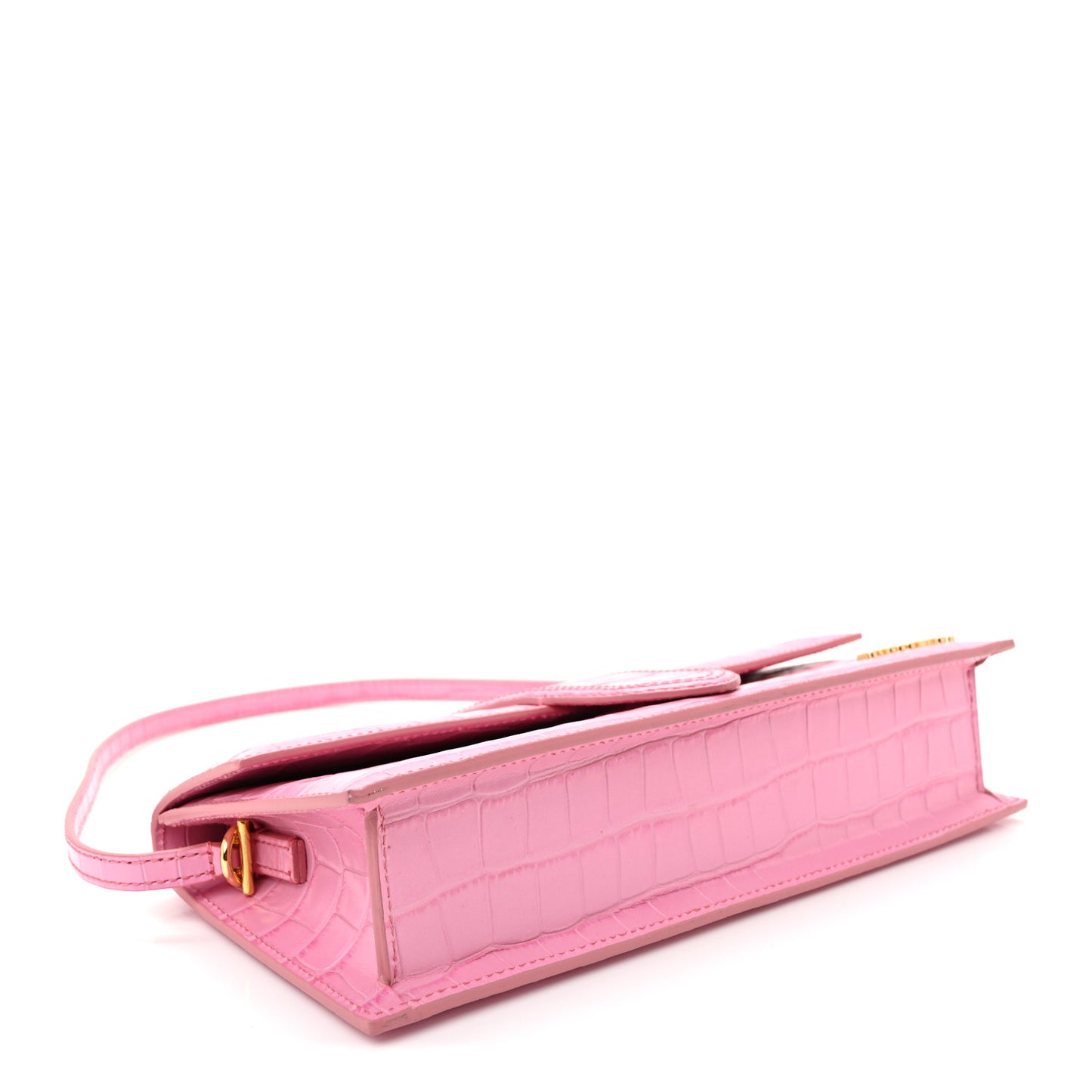 Calfskin Crocodile Embossed Le Bambino Long Pink