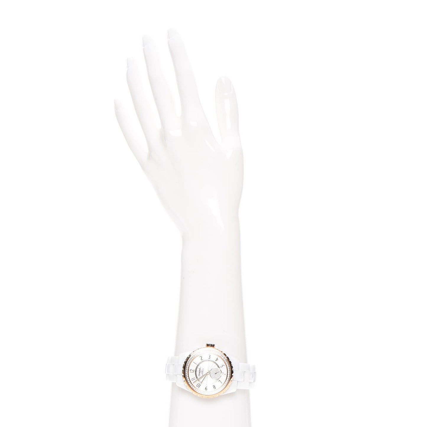 Stainless Steel 18K Beige Gold Ceramic Diamond 36.5mm J12 Automatic Watch White