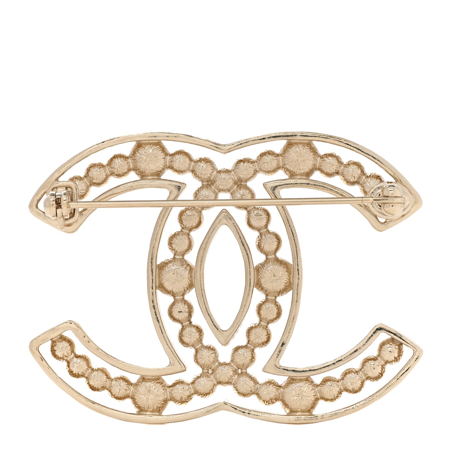 Pearl Crystal Sparkling Pearls CC Brooch Gold