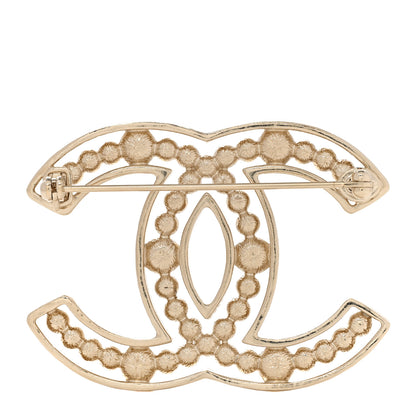 Chanel Pearl Crystal Sparkling Pearls CC Brooch Gold 3 of 5