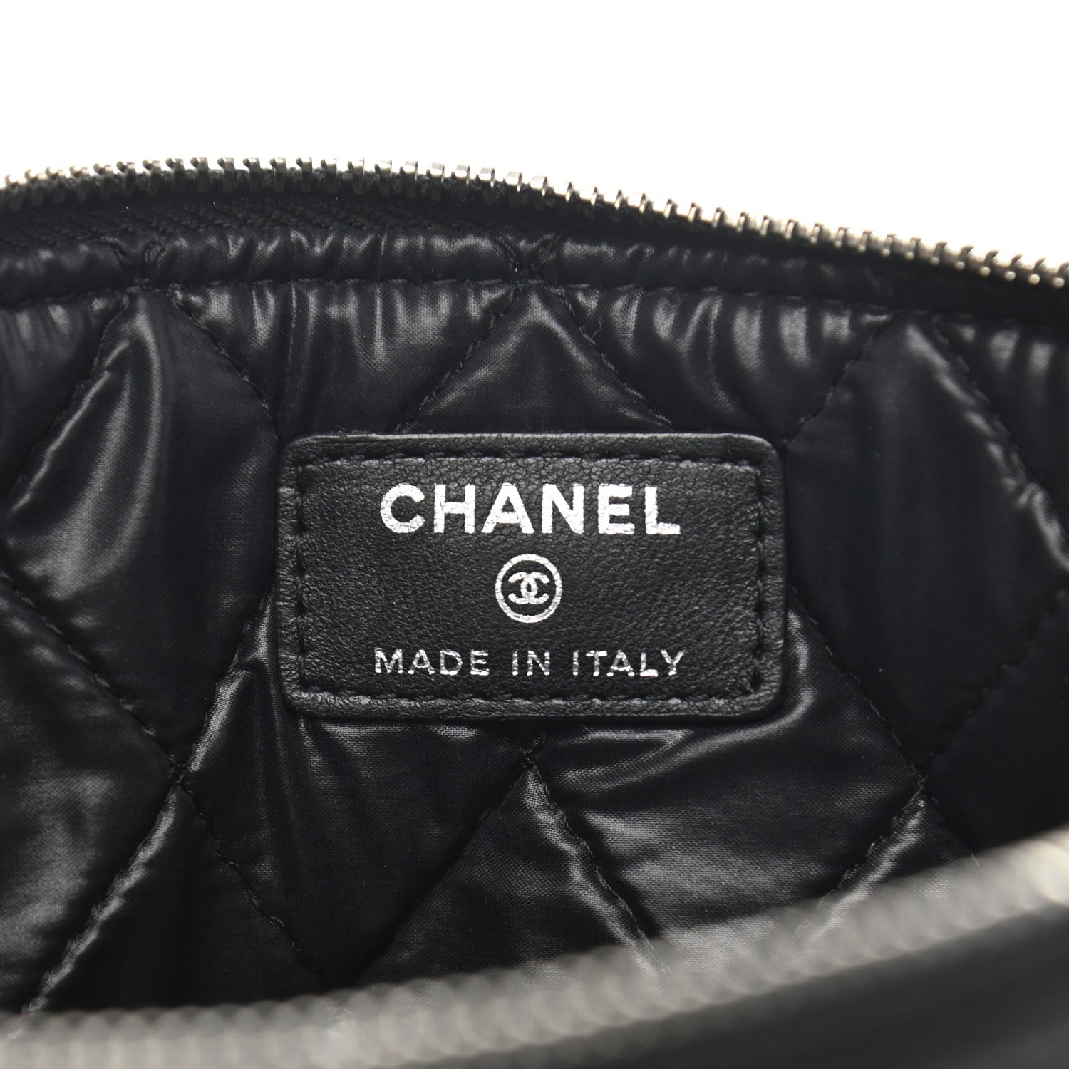 Chanel Lambskin Double Stitch Quilted Cosmetic Case Black 6 of 10