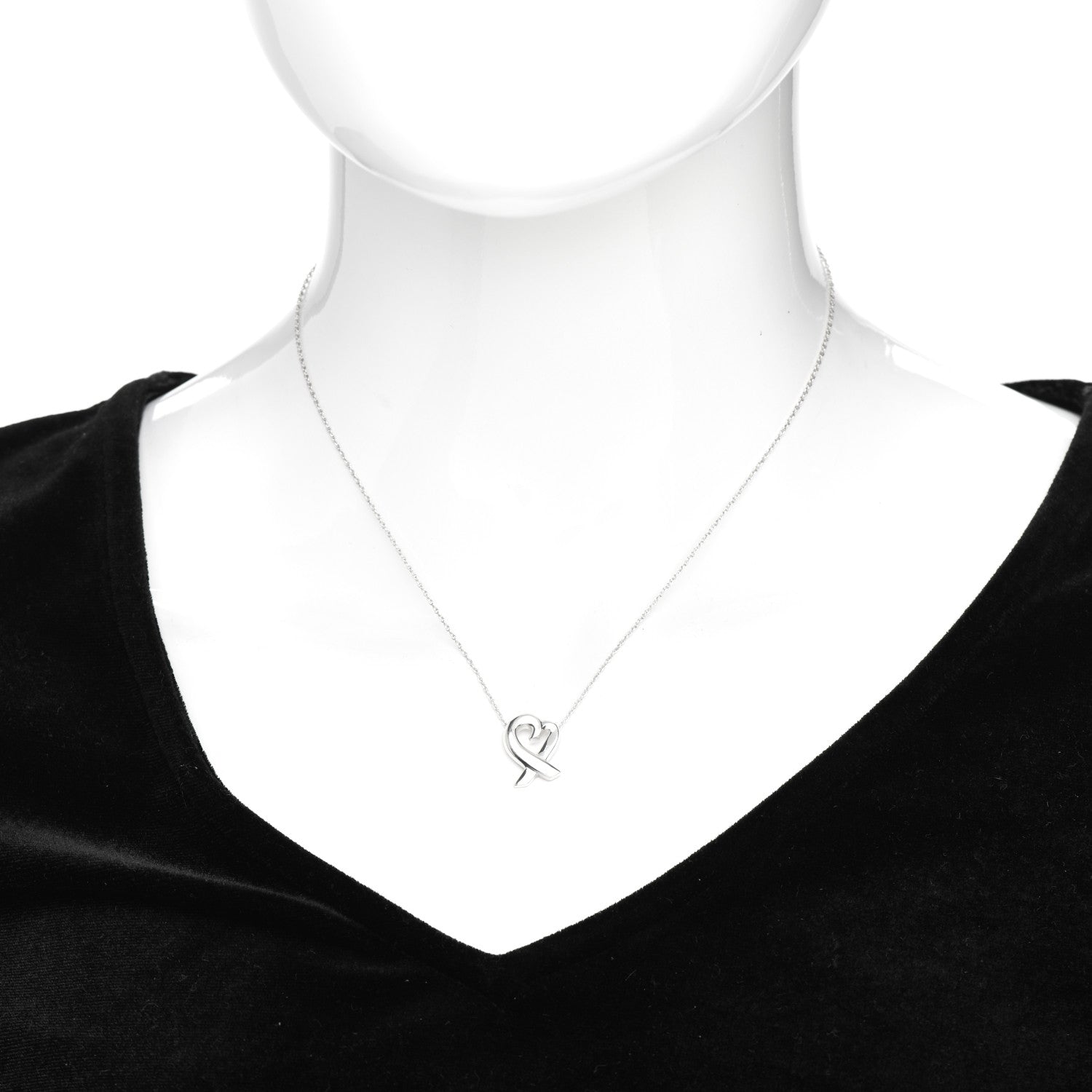 Tiffany Sterling Silver Small Paloma Picasso Loving Heart Pendant Necklace 2 of 4