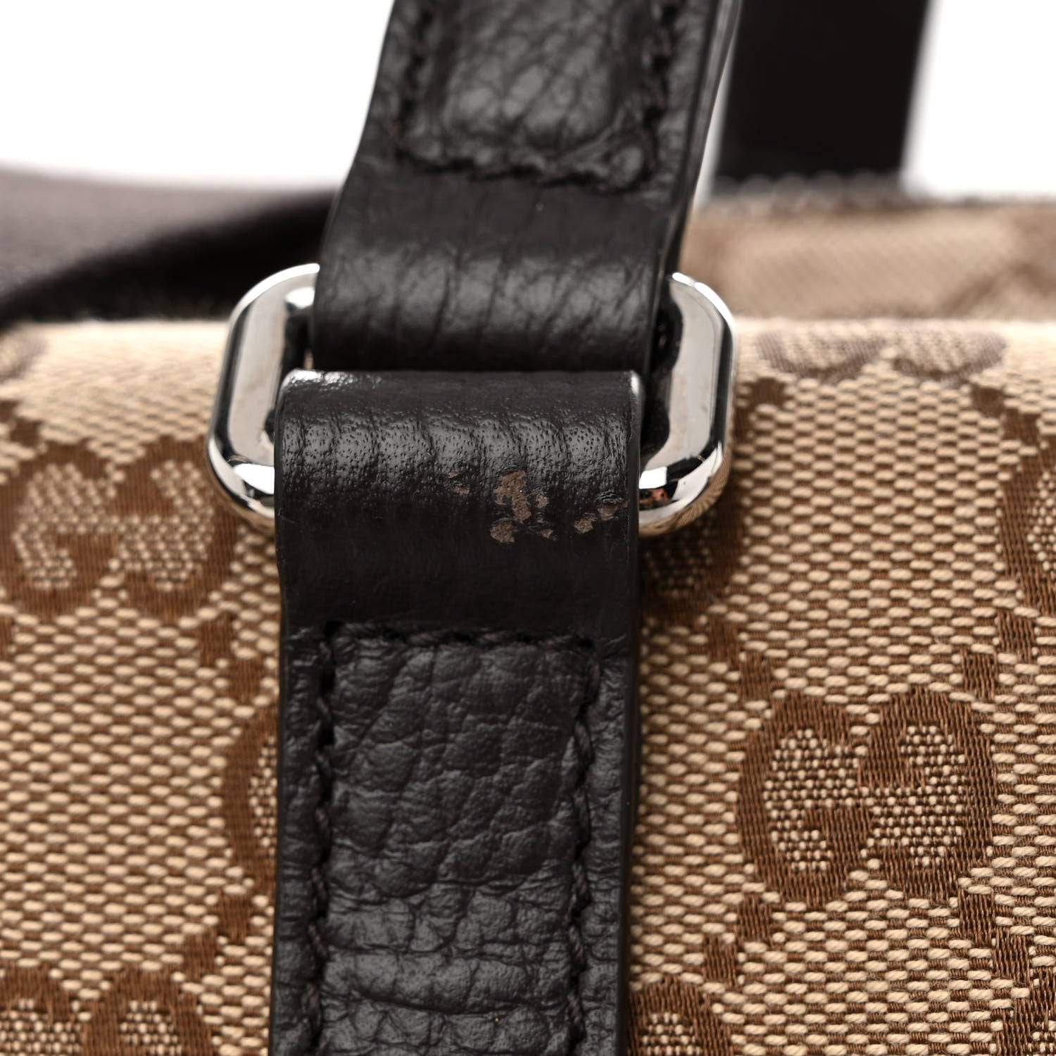 Gucci Monogram Dollar Calfskin Boston Duffle Bag Beige Ebony Testa di Moro Marrone Scuro 11 of 11