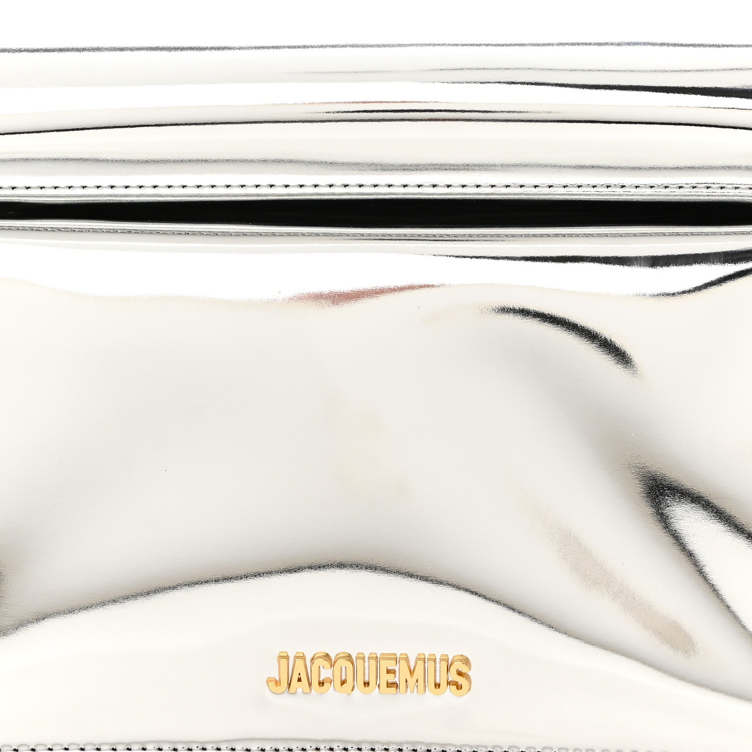 Jacquemus Metallic Patent Calfskin La Pochette Rond Carre Silver 7 of 9