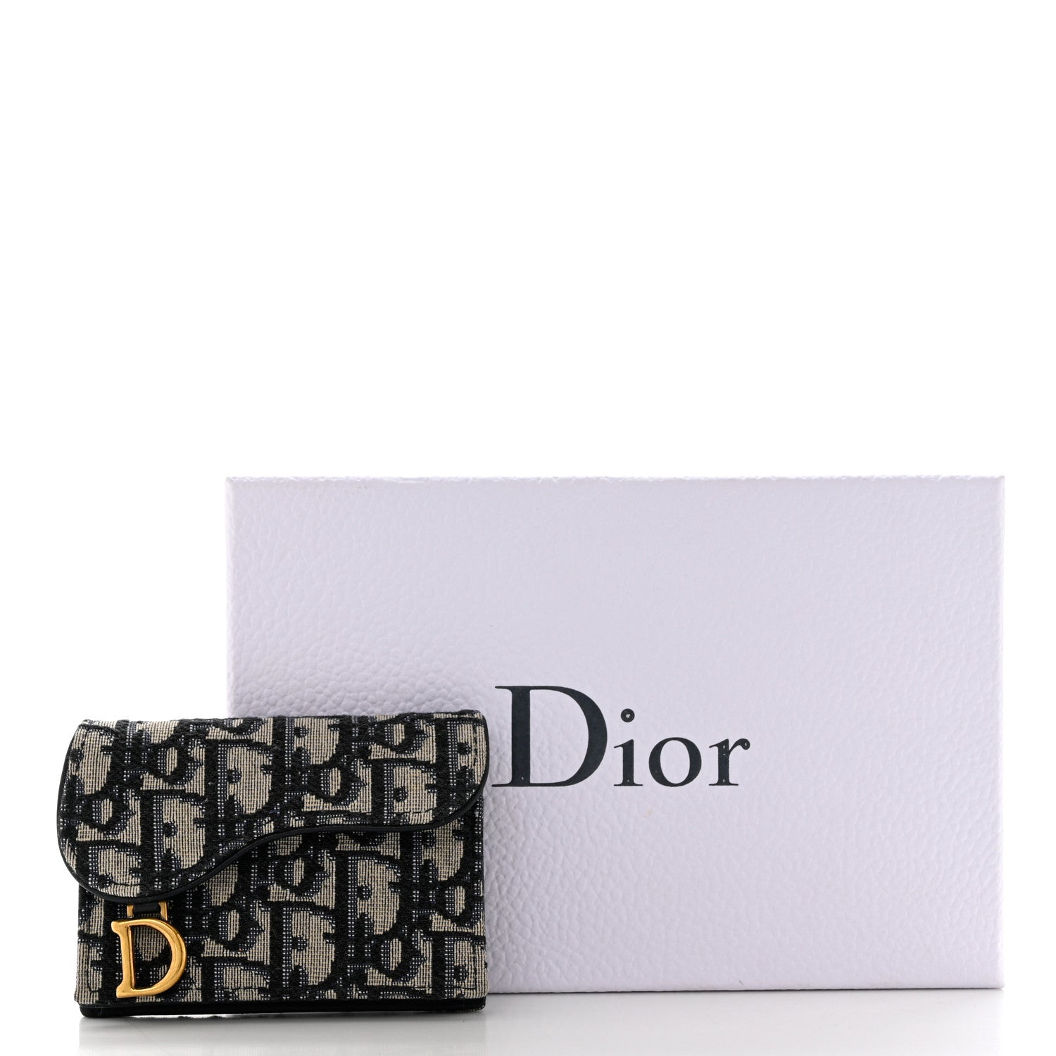 Christian Dior Oblique Saddle Card Holder Blue 9 of 9