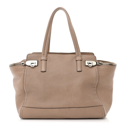 Salvatore Ferragamo Calfskin Large Verve Double Zip Tote Beige 1 of 11