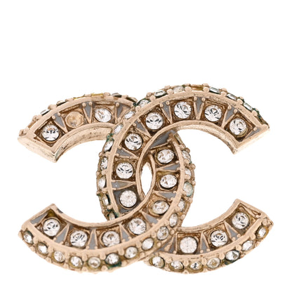 Chanel Crystal Timeless CC Earrings Light Gold 5 of 6