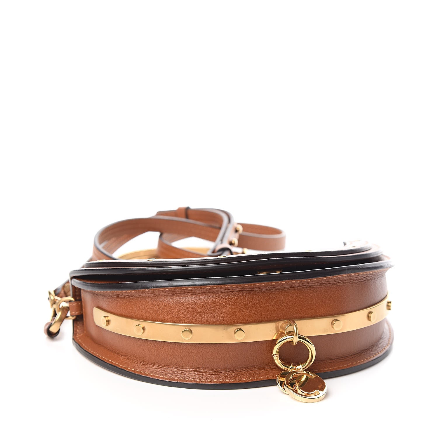 Chloe Calfskin Small Nile Bracelet Minaudiere Bag Caramel 4 of 11