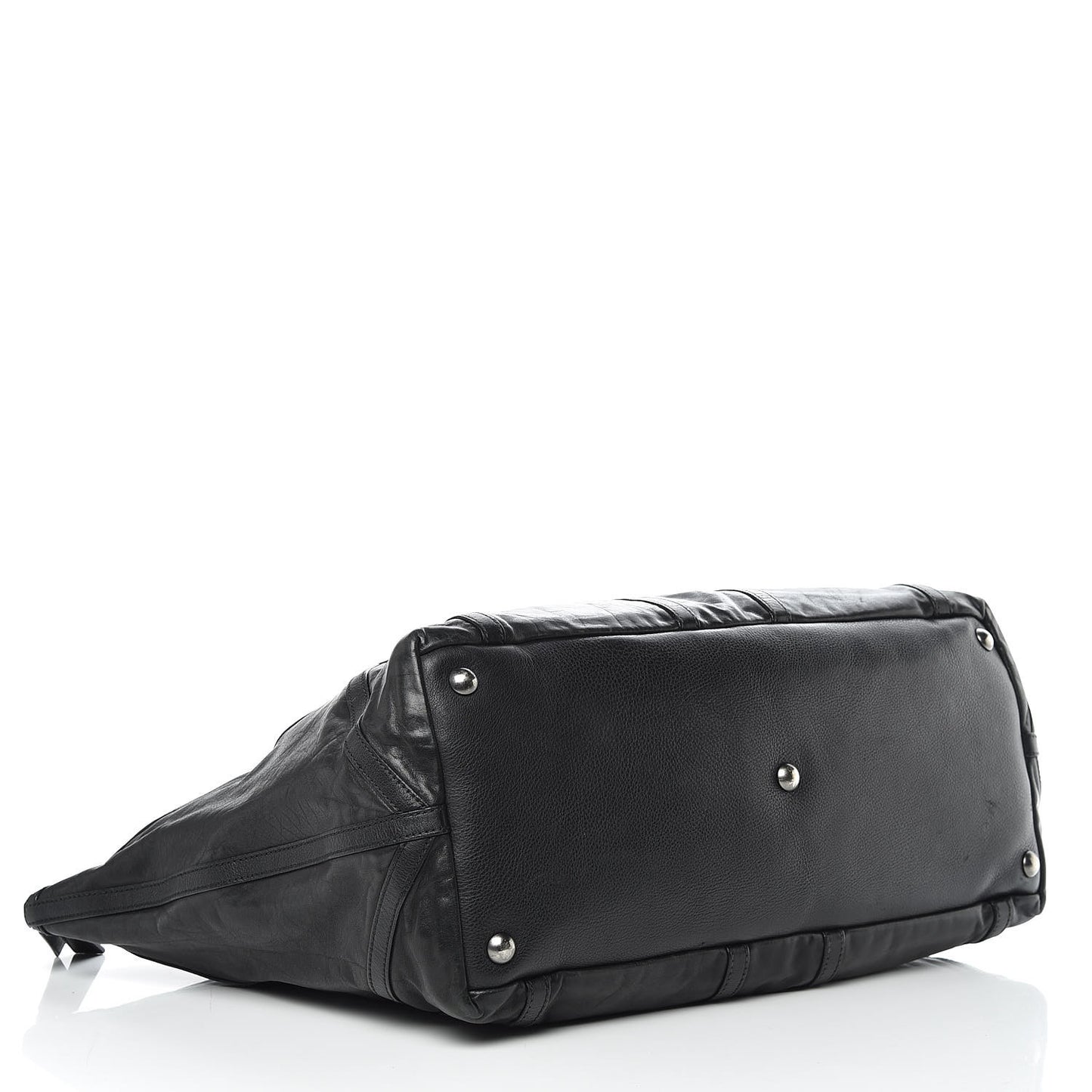 Calfskin Sac Hamptons Weekender Bag Black
