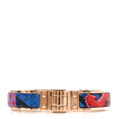Hermes Enamel Printed Narrow Charniere Astrologie A Pois Hinged Bracelet M Surnaturel 1 of 4