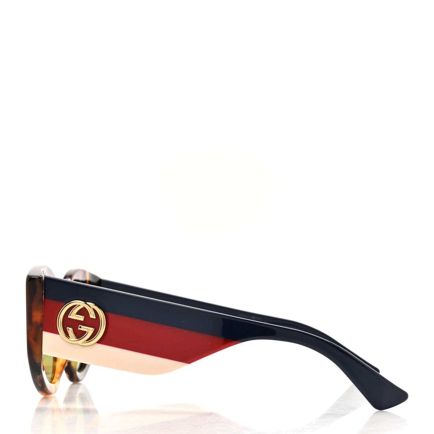 Gucci Acetate Oversized Rectangle Frame Web Sunglasses GG 0275/S Tortoise 3 of 8