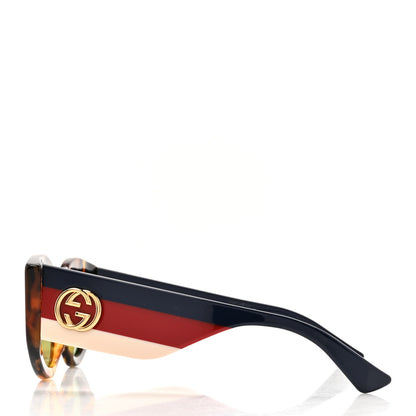 Gucci Acetate Oversized Rectangle Frame Web Sunglasses GG 0275/S Tortoise 3 of 8
