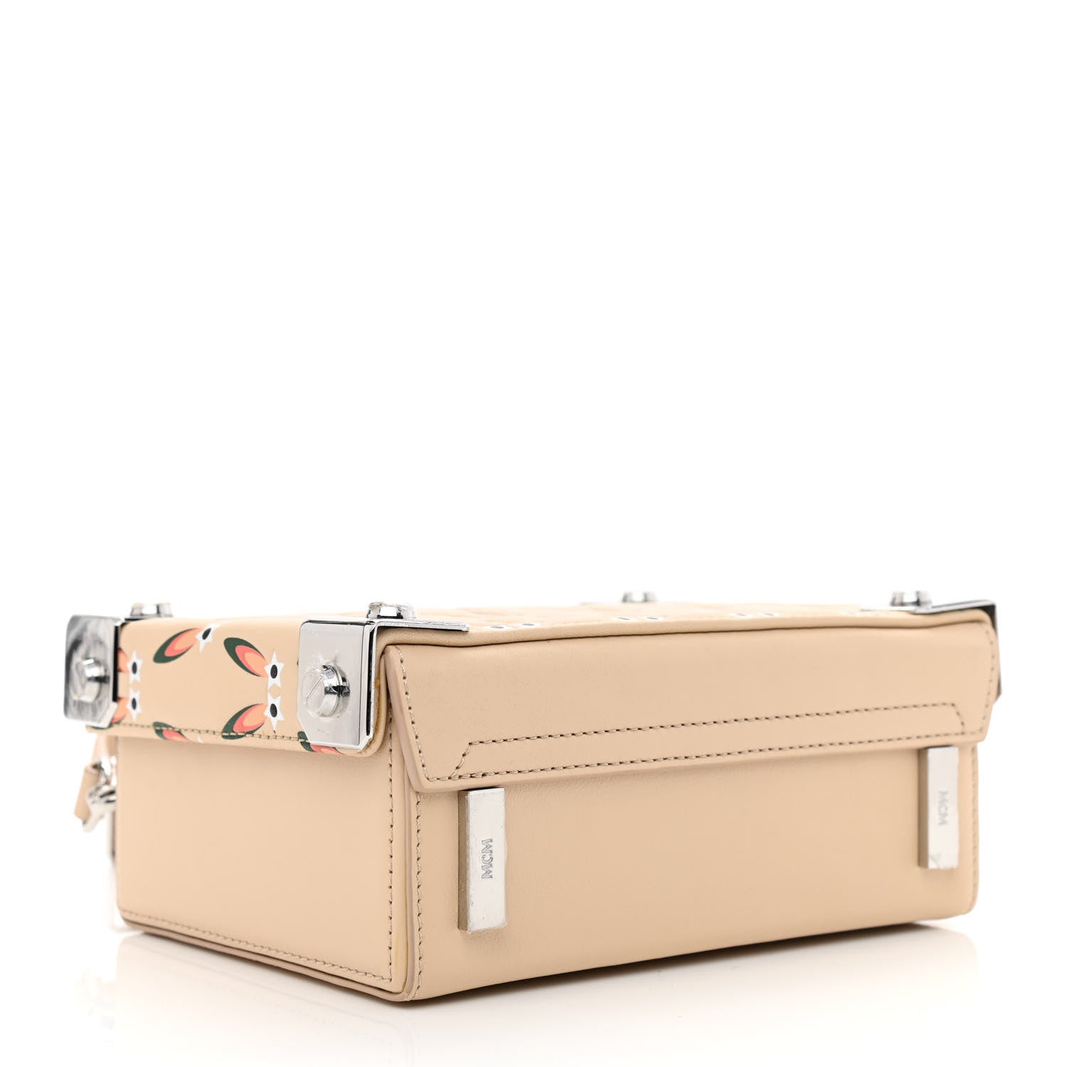 MCM Lambskin Star Eyed Bunny Small Berlin Crossbody Natural 4 of 10
