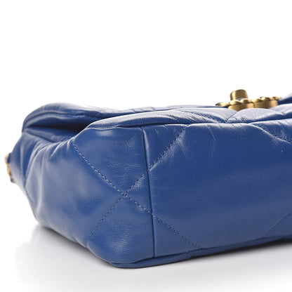 Chanel Goatskin Quilted Medium 19 Flap Dark Blue 8 of 11