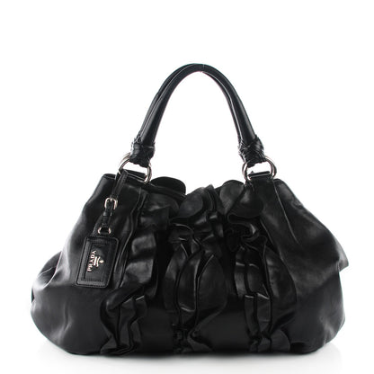 Prada Nappa Ruffle Bag Black 1 of 9