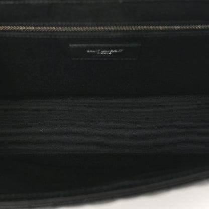 Saint Laurent Grain De Poudre Textured Mixed Matelasse Large Triquilt Monogram Satchel Black 6 of 10